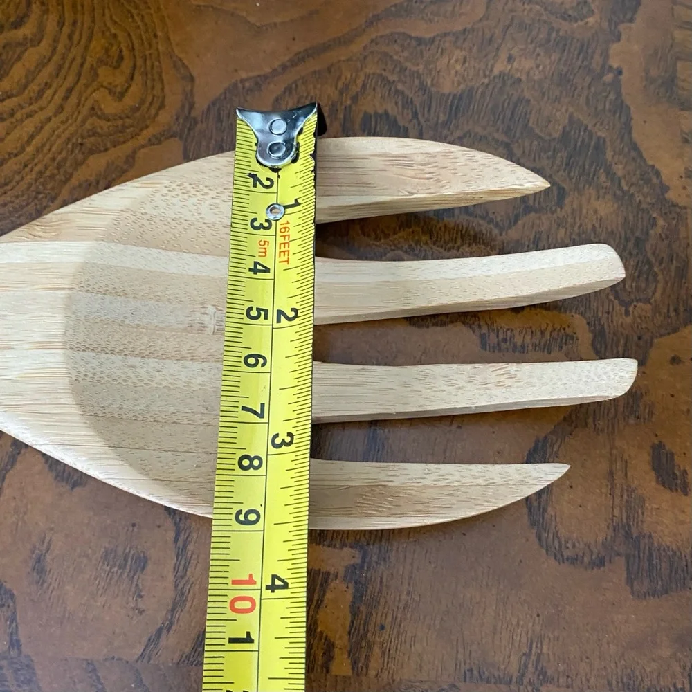 Island Bamboo Salad Serving Bowl with Utensils